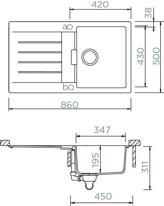 SCHOCK Küchenspüle Signus D-100 Carbonium 4