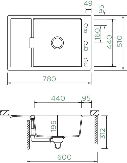 SCHOCK Küchenspüle Mono D-100XS Carbonium 4