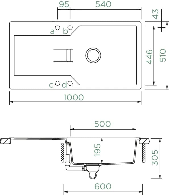 SCHOCK Küchenspüle Manhattan D-100L Croma 4
