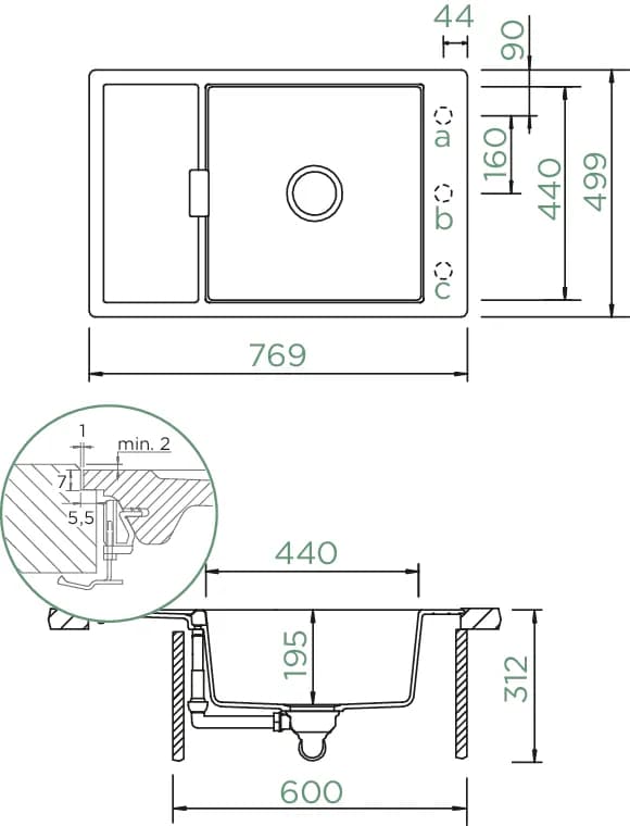 SCHOCK Küchenspüle Mono D-100XS Magma 4