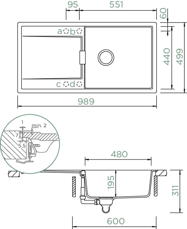 SCHOCK Küchenspüle Mono D-100L Bronze 4